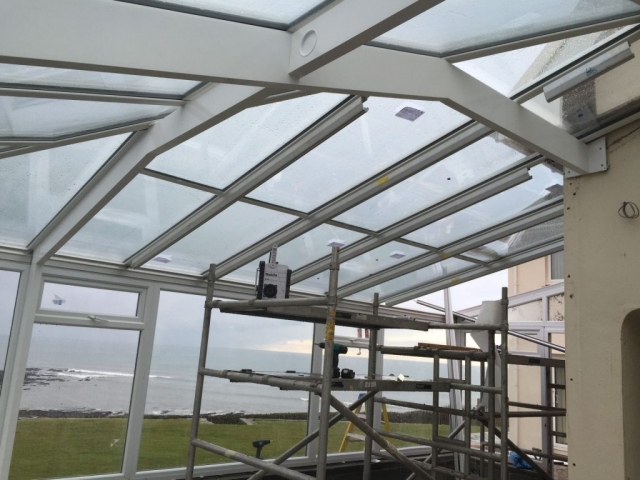 Conservatory Roof being installed