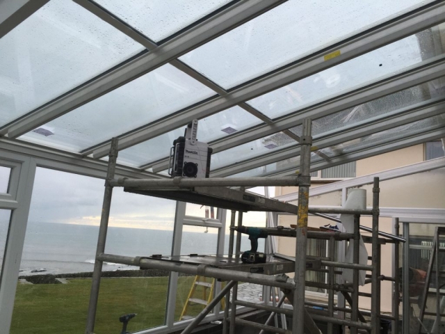 Conservatory Roof being installed